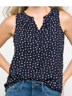 41 Hawthorn Mclean Split Neck Sleeveless Blouse Large L Stitch fix Top Shirt